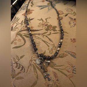 🎄Unique K Sterling Silver Religious Coexist Charm Necklace-598 $70or$65 w/offer